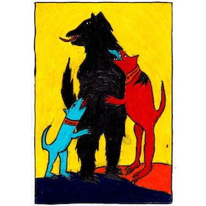 Lupo stampato su carta opaca spessa A4, stampa artistica, arte, illustrazione, serie lupo, serie artistica - 4