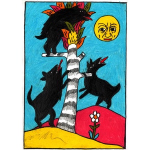 Lupo stampato su carta opaca spessa A4, stampa artistica, arte, illustrazione, serie lupo, serie artistica - 3