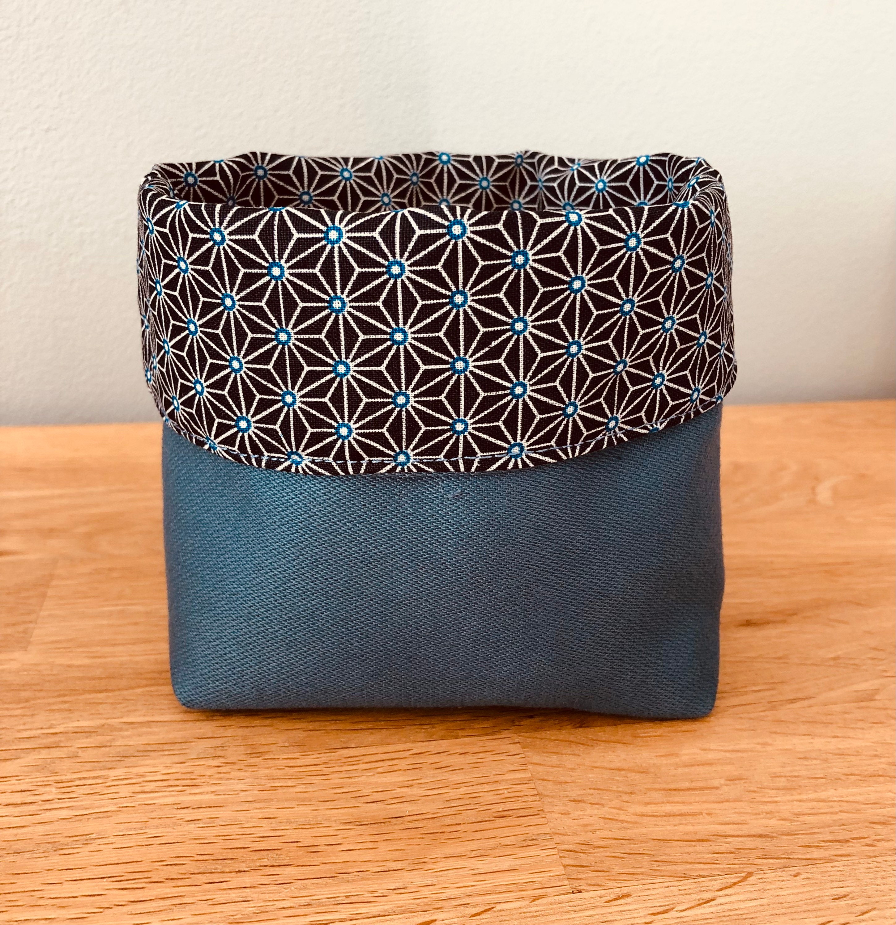 Panier Réversible en Tissu Bleu