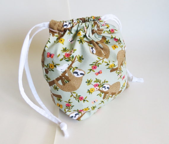 KNITTING BAG /'SLOTH/' DESIGN Drawstring Top