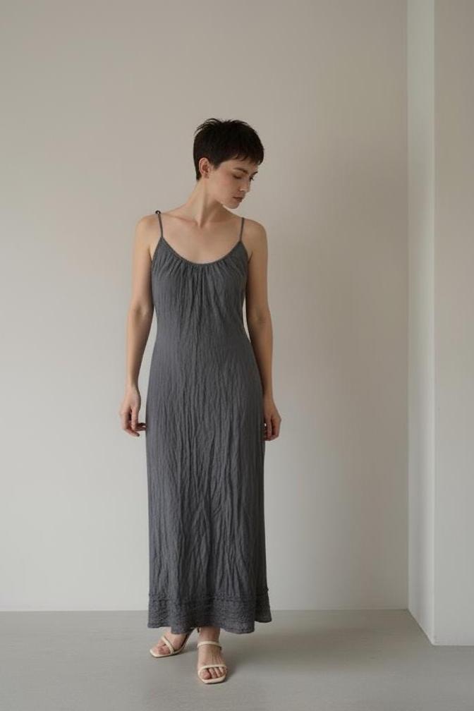 white christmas dresses 100% Cotton Light Grey Toile Maxi Dress - All Dresses main image 1
