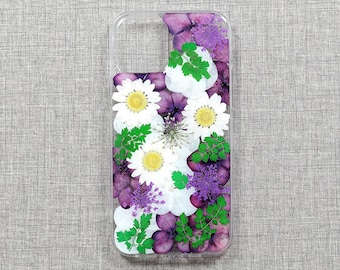 Etui na telefon z suszonymi kwiatami, etui na telefon z kwiatowym wzorem do iPhone'a 15 Pro Max 14 Plus 13 12 11 SE XR XS X, etui do Samsunga S23 S22 S21, etui do Google Pixel 6 7
