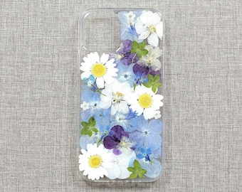 Pressed Flower Phone Case, iPhone se X XS XR 11 12 13 14 plus 15 pro max case, Samsung A55 S20 S21 S22 S23 S24 case, Google Pixel 6 7 8 case