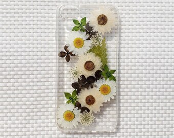 Handmade real pressed dried flower case, iphone 11 pro max x 6 6s 7 8 plus xr xs max case, samsung galaxy s7 s8 s9 s10 plus note 8 9 10 case