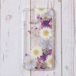 Handmade dried pressed flower phone case, iphone 15 14 13 12 11 SE 7 8 plus XR XS X case, Samsung galaxy A34 S23 S22 S21 S20 fe case