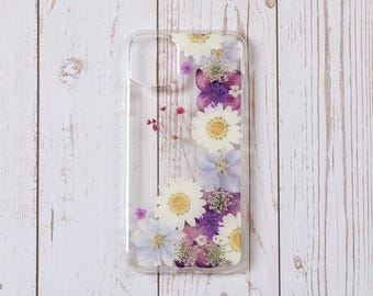 Handmade Pressed Flower Phone Case, Floral Resin, Crystal Clear Case
