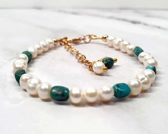 Real pearl turquoise bracelet Sky beads protective bracelet Kingman Arizona turquoise