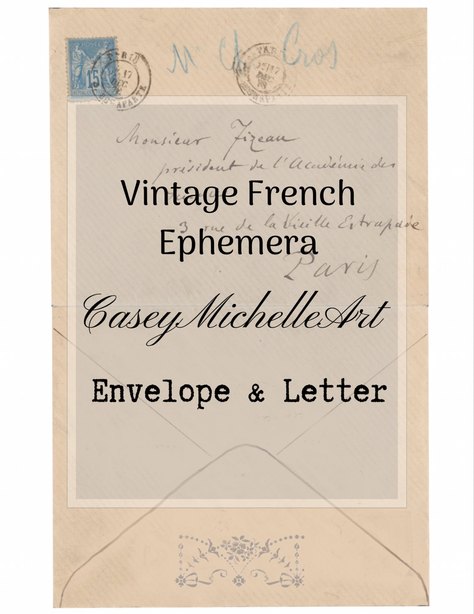 French Envelope French Letter Journal Envelope Ephemera Etsy UK