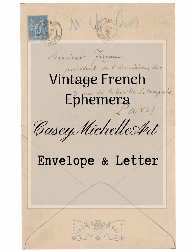 French Envelope French Letter Journal Envelope Ephemera Etsy