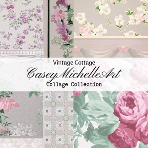 Floral Wallpaper Vintage Collage Papers for Journals, Scrapbooks and Paper Crafts