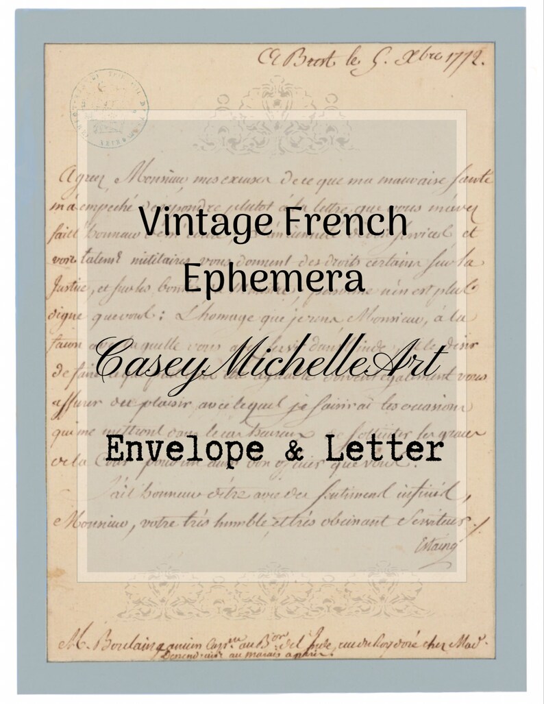 French Envelope and Letter Variety Pack for Scrapbooks Etsy