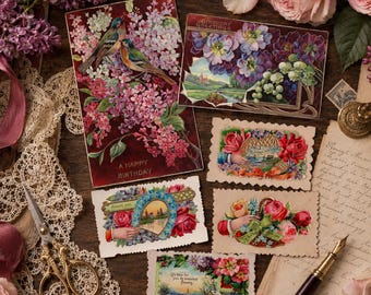 Victorian Calling Cards Printable, Vintage Ephemera for Junk Journals