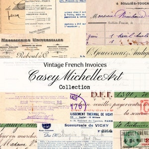 French Receipts Vintage Ephemera Variety Pack for Scrapbooks, Journals and Paper Crafts