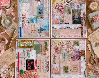 Vintage Junk Journal Printable Papers, French Ephemera Collage