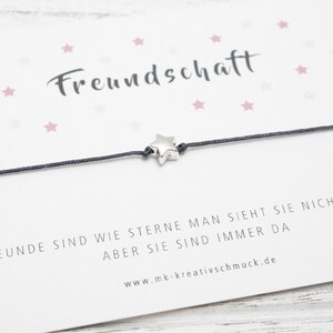 Freundschaftsarmband Glücksbringer Armband Freunde sind wie Sterne Bild 1