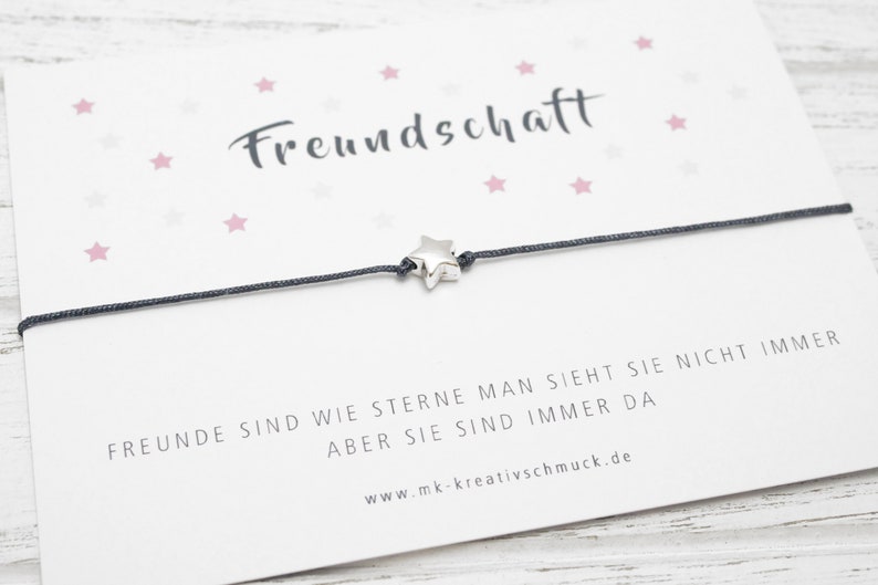 Freundschaftsarmband Glücksbringer Armband Freunde sind wie Sterne Bild 1