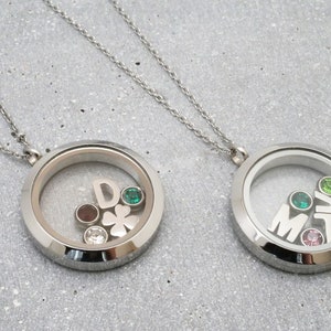 Medaillon Kette Buchstaben Geburtsstein Muttertag Personalisierbare Familienkette Geschenkidee Frauen