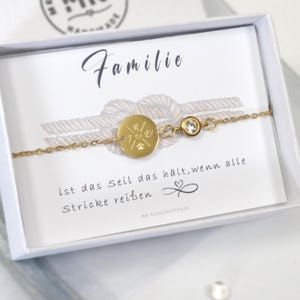 Armband Buchstaben Initialen – personalisiertes Geschenk – Geburtsstein Schmuck – Gravuranhänger - Familienarmband - Wunschgravur Familie