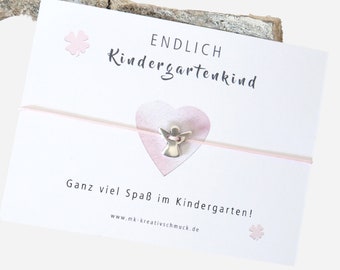 Kindergartenkind Kindergartenstart Kika / zartes Armband für Mädchen und Jungs mit Karte / Geschenk