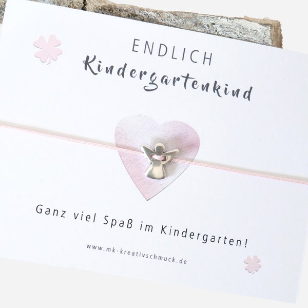 Kindergartenkind Kindergartenstart Kika / zartes Armband für Mädchen und Jungs mit Karte / Geschenk