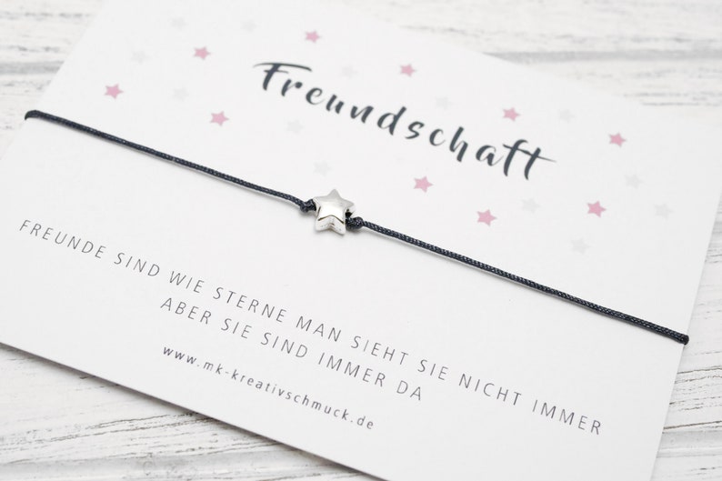 Freundschaftsarmband Glücksbringer Armband Freunde sind wie Sterne Bild 6