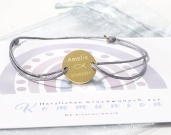 Bracelet gift confirmation - communion - lucky bracelet - desired engraving