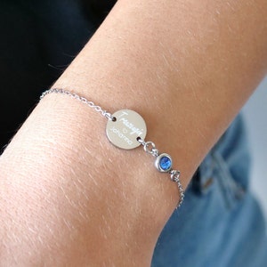 Trauzeugin Armband personalisiert - Geschenk mit Geburtsstein - Schwester – beste Freundin