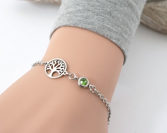 Lebensbaum Geburtsstein Armband Baum des Lebens personalisiertes Geschenk