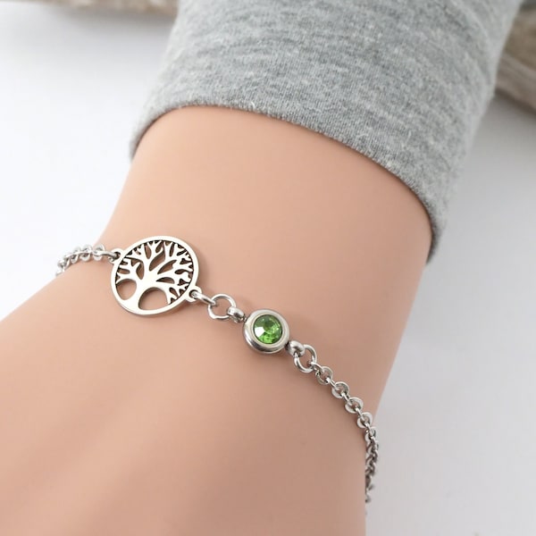 Lebensbaum Geburtsstein Armband Baum des Lebens personalisiertes Geschenk