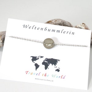 Coordinates Bracelet – Globetrotter – personalized gift – stainless steel name bracelet – world travel – stainless steel jewelry silver, gold