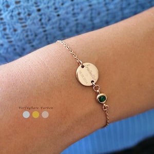 Brautmutter Armband personalisiert Geburtsstein - Mama der Braut – Hochzeit - Silber, Gold und Roségold