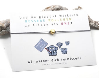 Geschenk Kollegen - Jobwechsel - Abschied Kollegin - Karte mit Armband - Kollege