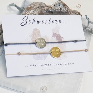 Armband-Set Schwester -  personalisiertes Freundschaftsarmband – Geschwister Schmuck mit Wunschgravur – Geschenk beste Schwester