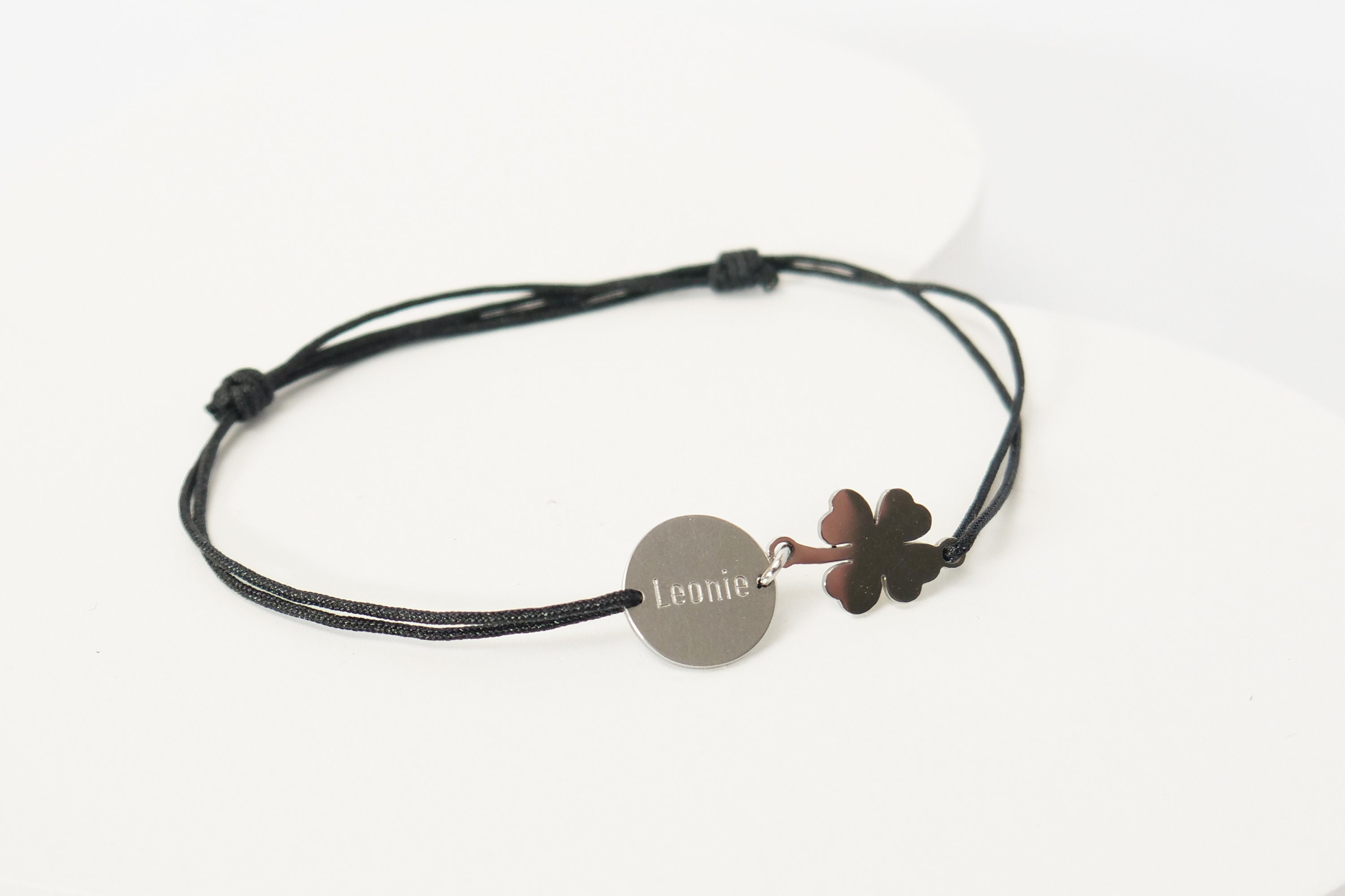 Wünsch Dir Was Freundschafts Wunsch Armband Grün mit Kleeblatt Glücksbringer