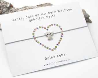 Armband mit Karte - Erzieherin - Kindergärtnerin - Lehrerin - Geschenk - Herz - Schutzengel - Abschiedsgeschenk - Dankeschön