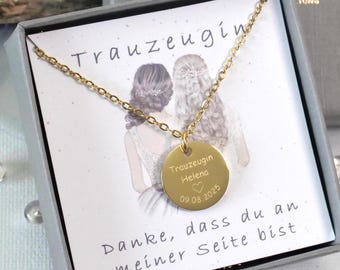 Trauzeugin Halskette – personalisiertes Geschenk – Beste Freundin – Brautmutter Kette mit Geburtsstein - Erinnerung Hochzeit