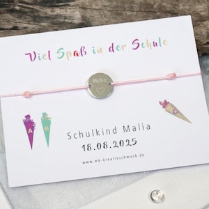 Armband Schulkind Schultüte – personalisiertes Geschenk zum Schulstart – Freundschaftsarmband Mädchen oder Jungen