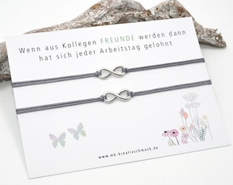 Kollegen Geschenk - Freundschaft - Arbeitskollegin - Arbeitskollege - Geburtstag - Weihnachten - Armband mit Karte