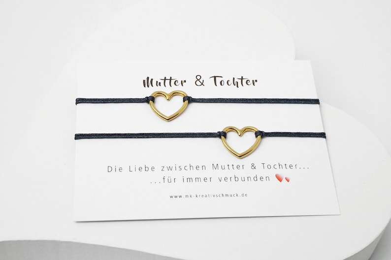 VU100 Mutter-Tochter Armband Set – 2-teiliges Freundschaftsarmband, Geschenk Für Besondere Bindung