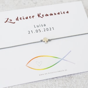 Armband Kommunion personalisierter Karte Geschenk zur Kommunion