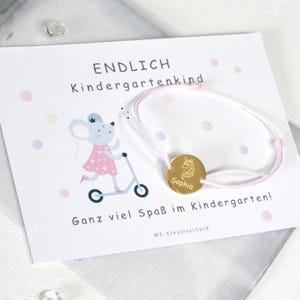 Kindergartenkind Armband -Geschenk Kindergartenstart Kita – personalisierbares Freundschaftsarmband - Mädchen und Jungen
