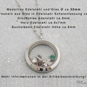 Medaillon Kette Buchstaben Geburtsstein Muttertag Personalisierbare Familienkette Geschenkidee Frauen Bild 4