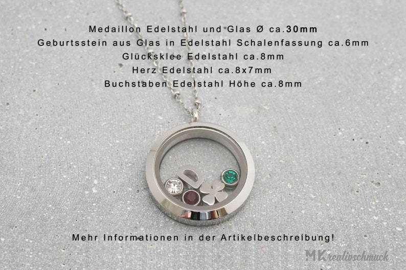 Medaillon Kette Buchstaben Geburtsstein Muttertag Personalisierbare Familienkette Geschenkidee Frauen Bild 4