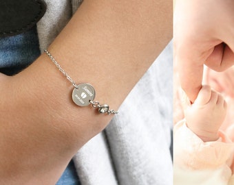 Armband Geburtsdaten - Geschenk Mama - Geburtsstein – Geburtsarmband - Silber, Roségold oder Gold