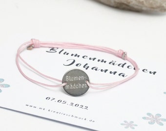 Blumenmädchen Blumenkind Hochzeit Kinderarmband Geschenk personalisiert