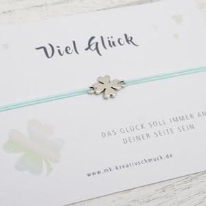 Glücksbringer Armband, Glücksarmband, Freundschaftsarmband, Armband Kleeblatt, Glücksklee,Geschenk Frauen