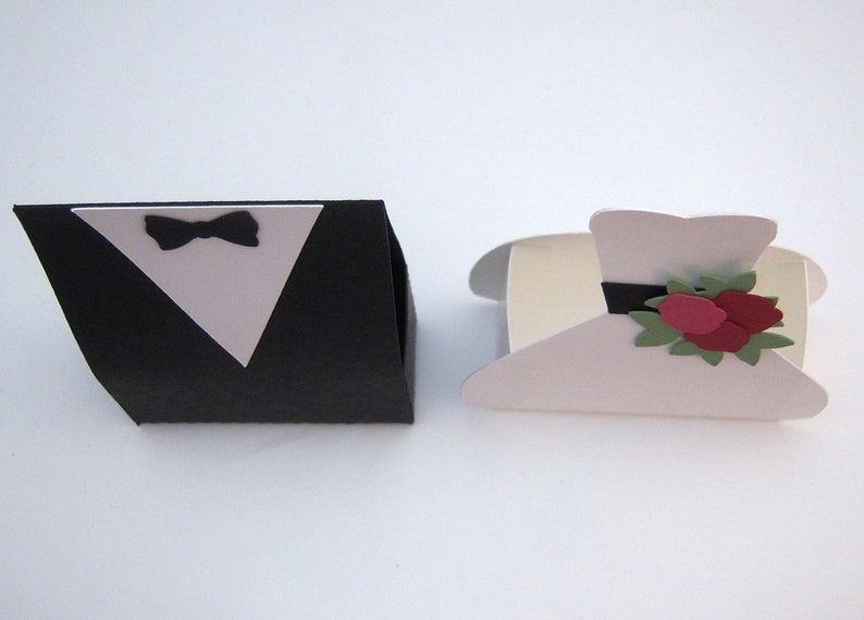 Packaging for the wedding Bride and groom Bridal couple Money gift black and white handmade image 4