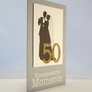 Map of the Golden Wedding Moments Gold Wedding 50 Years Bridal Couple Grey image 2