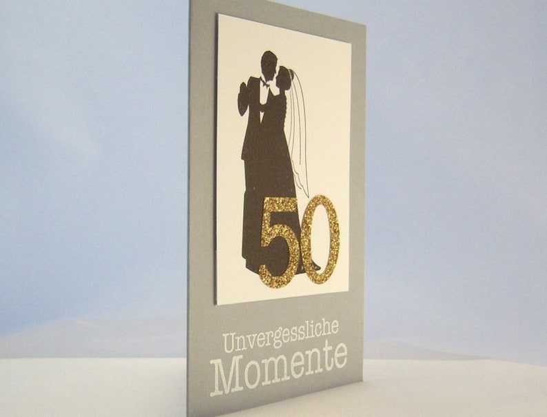 Carte des Noces dOr Moments Mariage dOr 50 Ans Couple Nuptial Gris image 2