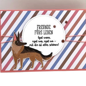 Grußkarte -Hunde Freunde- Freundschaft Hund Schäferhund handgemacht